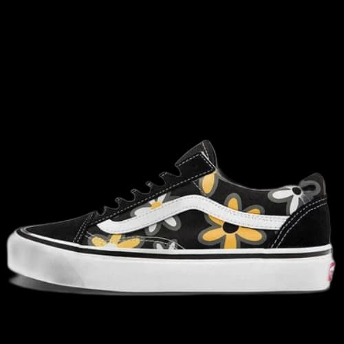 Vans Style 36 Retro Casual Skateboarding Shoes Unisex Black Printing 'Black Yellow White'