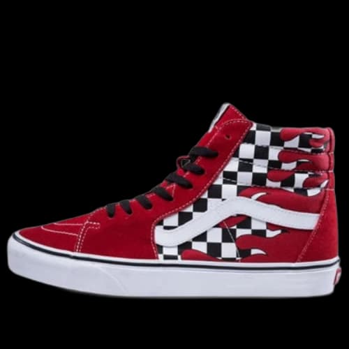 Vans SK8-HI Red Checker Flame 'Red Black White'