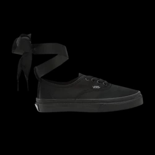 Vans Authentic Elastic Lace Kids 'Satin Lace - Black'