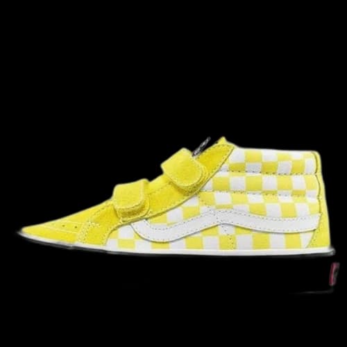 Vans Sk8-Mid Reissue V Mid Tops Casual Skateboarding Shoes Kids Yellow White Grid 'Yellow White'