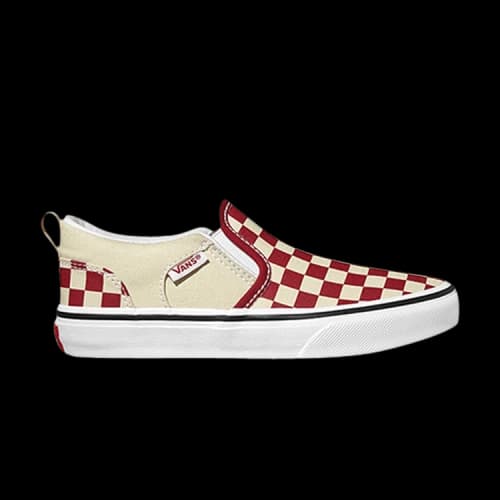 Vans Asher Kids 'Checkers - Red Natural'