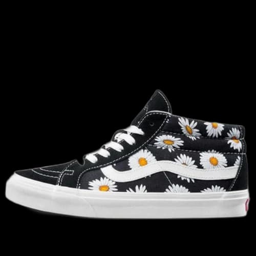 Vans SK8-Mid Flower Pattern 'Black White'