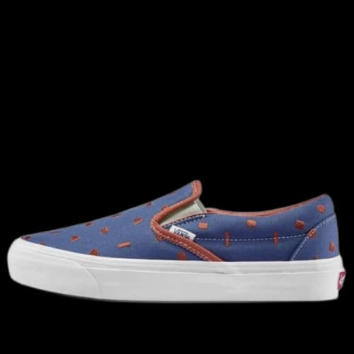 Vans OG SLIP-ON LX Shoe Geometry Pattern Casual Skateboarding Shoes Blue
