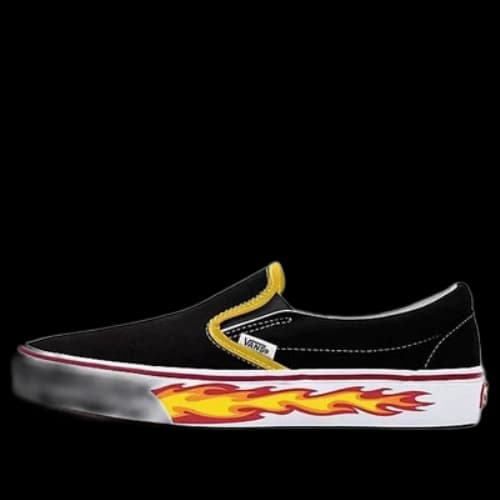 Vans Customs Flame Slip-on Black