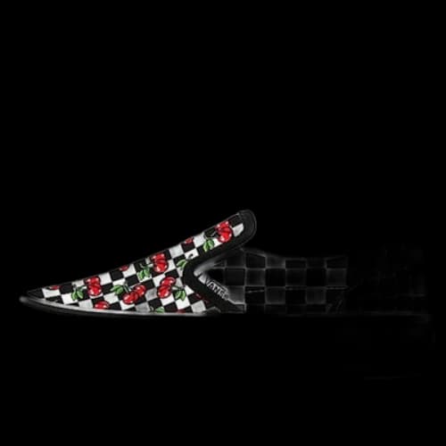 Vans Customs Cherry Checkerboard Slip-on Checkboard Black/White