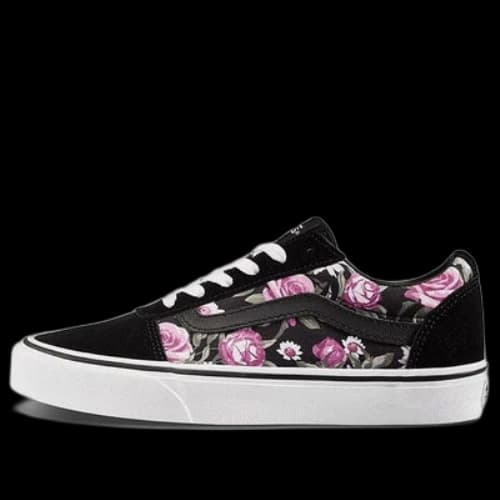 Vans Ward Flowers Retro Casual Skateboarding Shoes Black