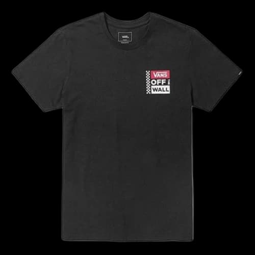 Vans Grid Alphabet Printing Short Sleeve Couple Style Black