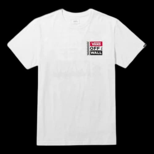 Vans Back Large Logo Printing Round Neck Short Sleeve Couple Style White