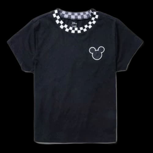 Vans x Disney Crossover Grid Mickey Round Neck Short Sleeve Black (Women's)