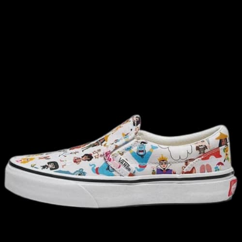 (PS) Vans Customs x Disney 100 Multi Character Kids Slip-On Shoes 'White Multi'