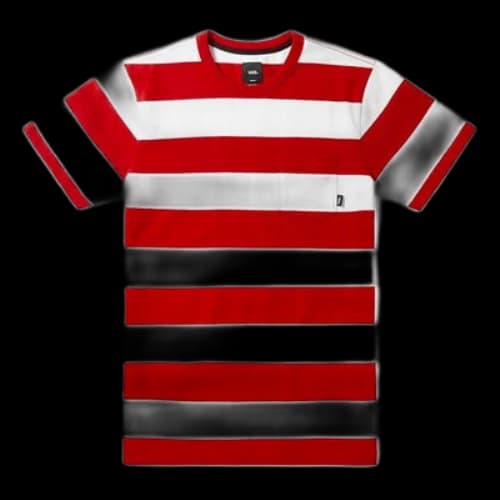 Vans Colorblock Stripe Casual Short Sleeve Red