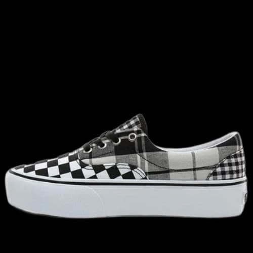 Vans PLAID CHECKERBOARD ERA PLATFORM Shoes Black/White