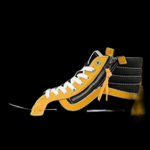 Vans Sk8-hi Reissue Cap Skate Shoes Black/Yellow
