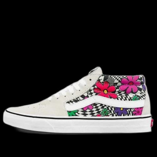 Vans SK8-Mid Flower Plaid White/Grey