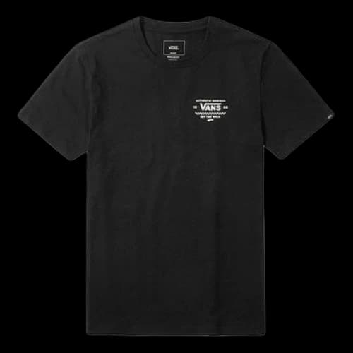 Vans Alphabet Pattern Printing Loose Short Sleeve Black