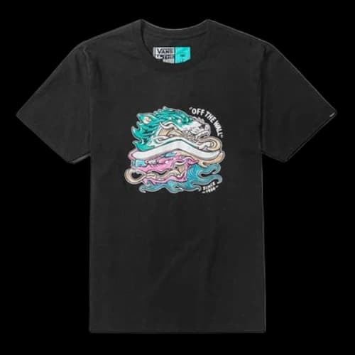 Vans Printing Sports Round Neck Short Sleeve Black