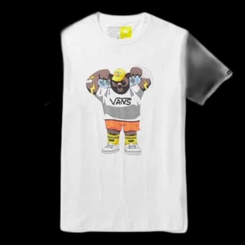 Vans Series Bear logo Short Sleeve Couple Style White