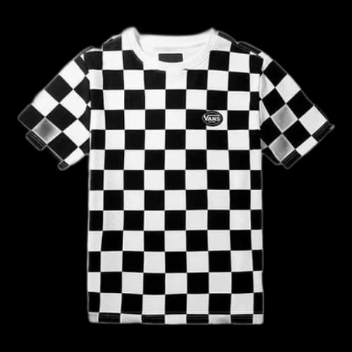 Vans Unisex Damier Round-Neck Black/White Black And White