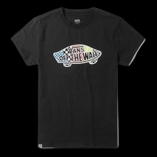 Vans Skateboard Multi-Color logo Printing Short Sleeve Black (Women's)