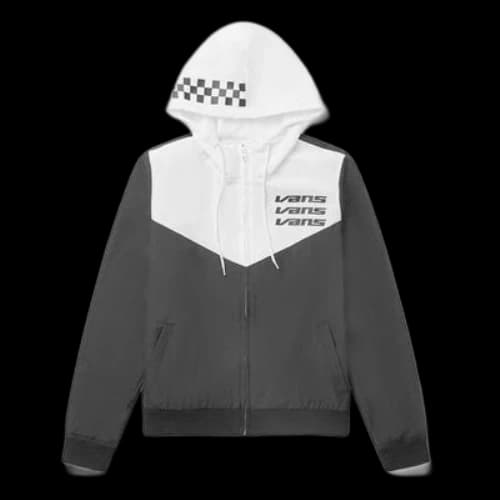 Vans Alphabet Logo Printing Splicing hooded Windproof Jacket Black (Women's)