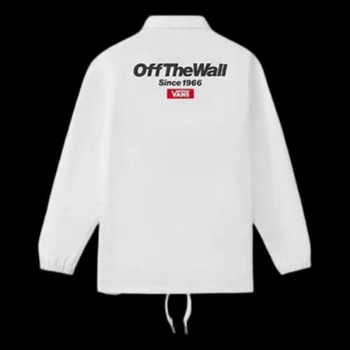 Vans Back Alphabet Logo Printing Jacket Couple Style White