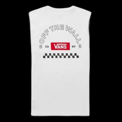 Vans Alphabet Logo Casual Sports Short Sleeve White