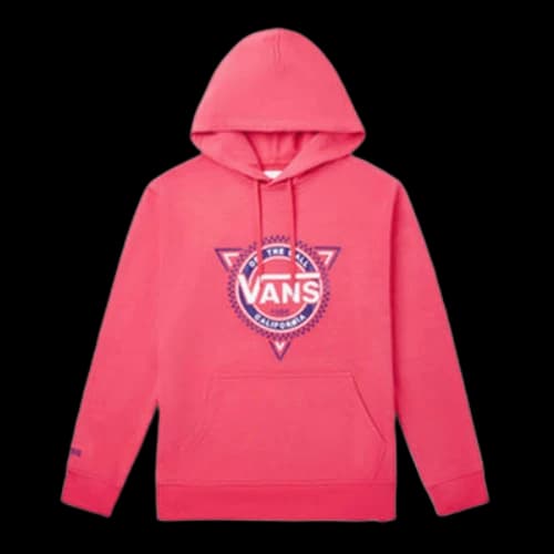 Vans Casual Sports Printing hooded Drawstring Couple Style Rose Red