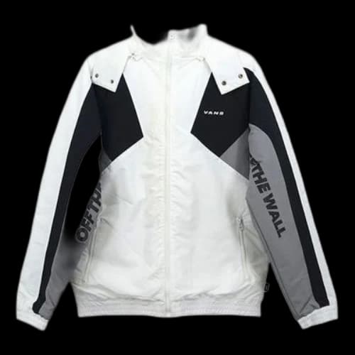 Vans Contrast Color Stitching hooded Athleisure Casual Sports Jacket White