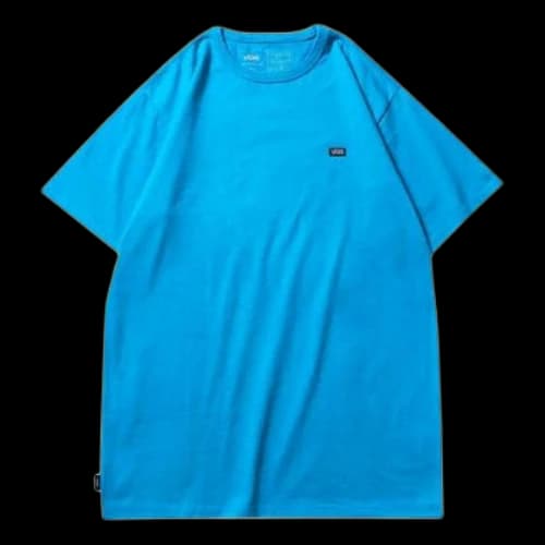 Vans Off The Wall Tee Minimalistic Small Logo Short Sleeve Couple Style Blue