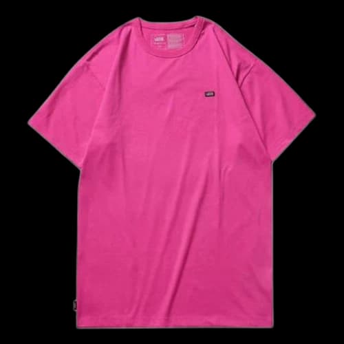 Vans Off The Wall Tee Minimalistic Small Logo Short Sleeve Couple Style Rose Red