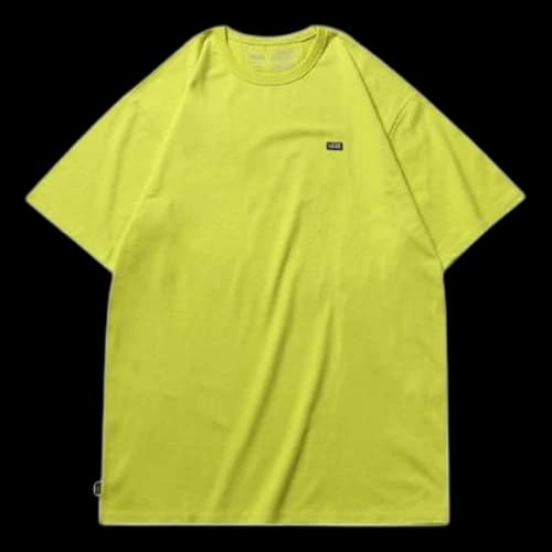 Vans Off The Wall Tee Minimalistic Small Logo Short Sleeve Couple Style Yellow Green Lime