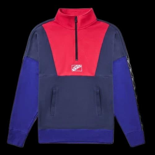Vans Half Zipper Sports Pullover Couple Style Red Blue