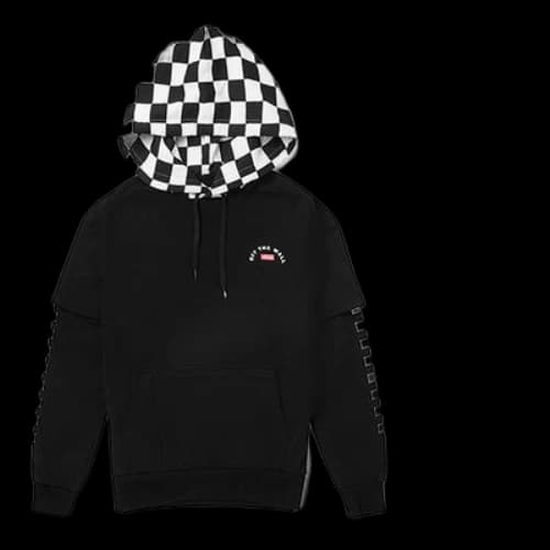 Vans Plaid hooded Drawstring Hoodie Black (Women's)