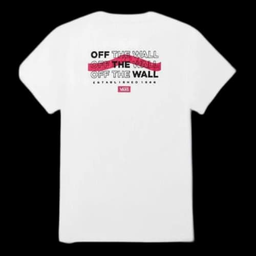 Vans Alphabet Printing Casual Short Sleeve Couple Style White