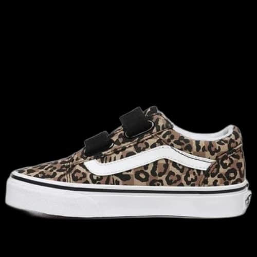 Vans Animal Checkerboard Old Skool V Kids Leopard Grain Black/Brown
