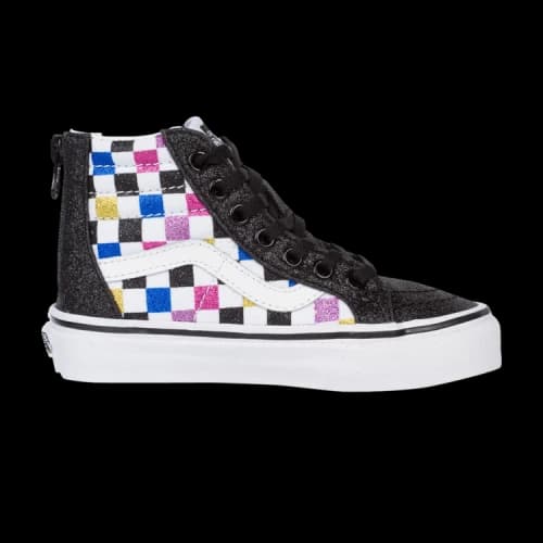 Vans Sk8-Hi Zip Kids 'Glitter Checkerboard'