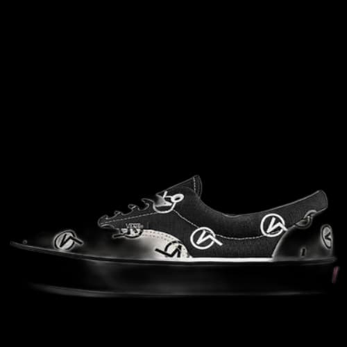 Vans Era Full Print Retro Casual Skate Shoes Unisex Black Beige 'Black White'