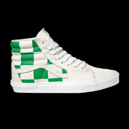Vans Sk8-Hi 'Leather Check - True White Fern Green'