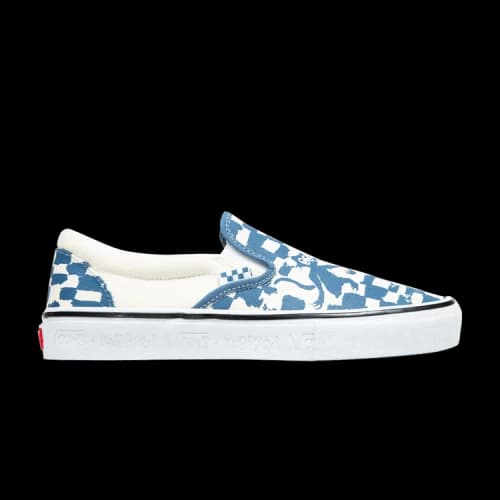 Vans Krooked x Skate Slip-On 'Natas For Ray Barbee - Blue Checkerboard'