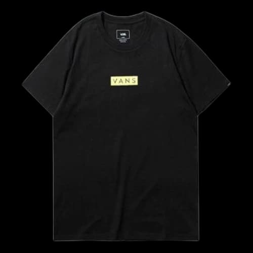 Vans Yellow Logo Printing Short Sleeve Couple Style Black