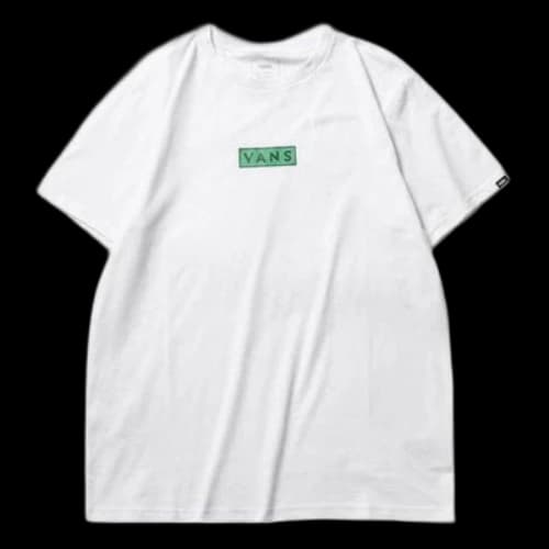 Vans Green Logo Printing Short Sleeve Couple Style White