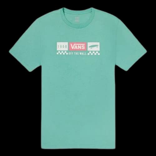 Vans Alphabet Logo Printing Round Neck Short Sleeve Blue Green