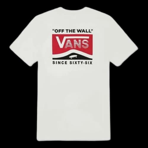 Vans Back Large Logo Printing Short Sleeve White (Women's)