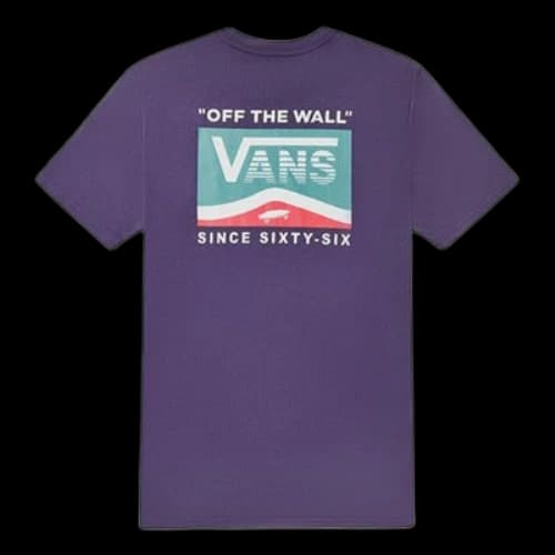 Vans Back Large Logo Printing Short Sleeve Purple (Women's)