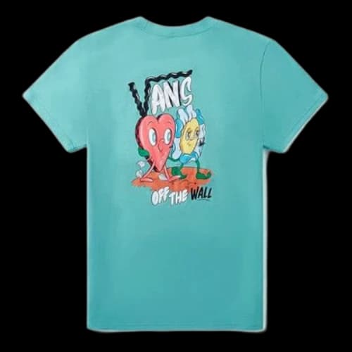 Vans Back Large Cartoon Printing Short Sleeve Green (Women's)