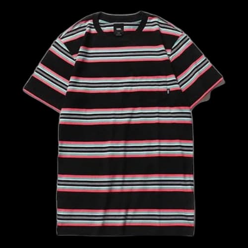 Vans Emory Stripe Round Neck Short Sleeve 'Black Blue'
