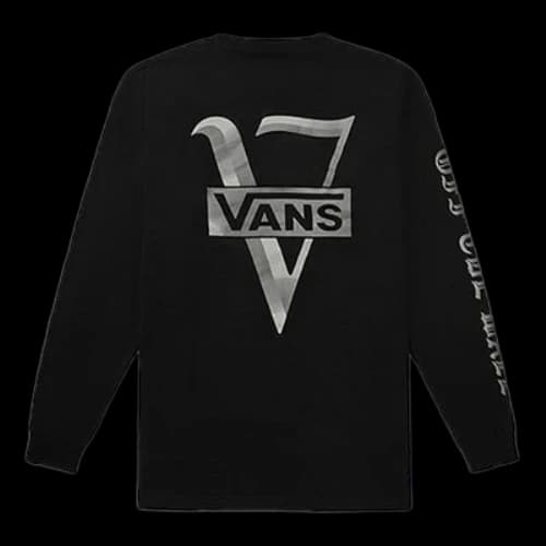 Vans Back Printing Casual Sports Couple Style Black