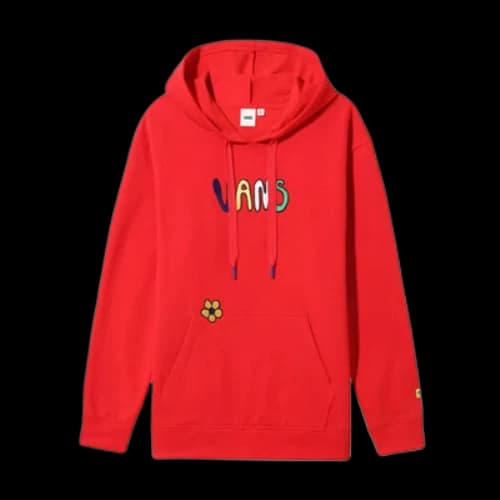 Vans Brighton Multi-Color Signature Embroidered Hoodie Red (Women's)