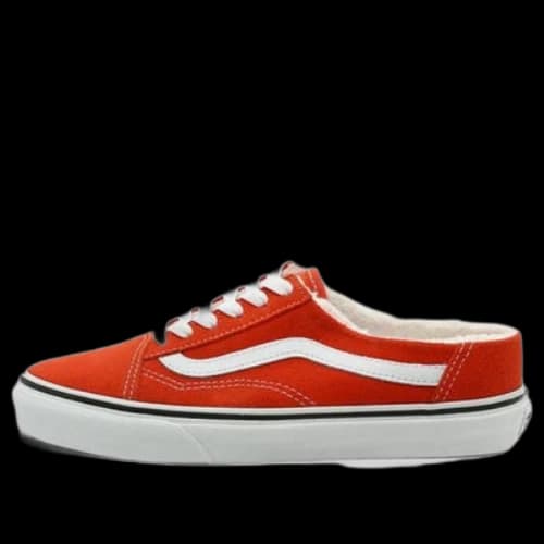 Vans Suede Sherpa Old Skool Mule Skate Sneakers 'Red White'
