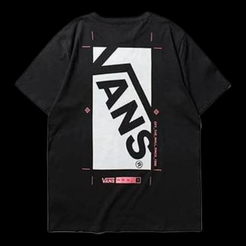 Vans Alphabet Printing Round Neck Short Sleeve Black